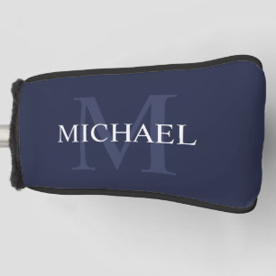 Personalized Monogram and Name Navy Blue Golf Head Cover