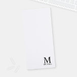 Personalized Monogram and Name Notepad<br><div class="desc">Personalized Monogram and Name Gift
features personalized monogram and name in black classic serif font style on white background.

Perfect as holiday gift,  father's day gift and gift for any special occasions.</div>