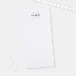 Personalized Monogram and Name Notepad<br><div class="desc">Personalized Monogram and Name Notepad
features personalized name in grey and monogram in light grey as background,  in classic serif font style,  on white background.</div>