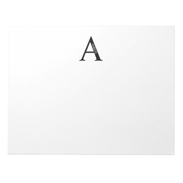 Personalized Monogram and Name Notepad (Front)