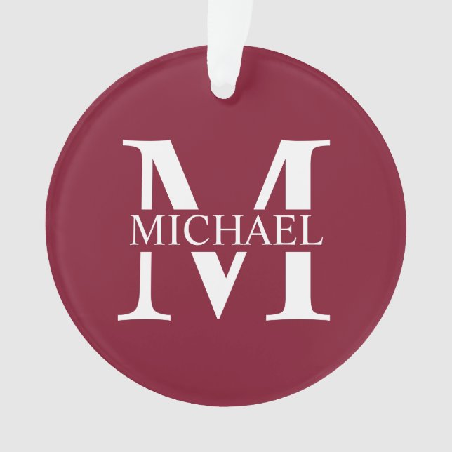 Personalized Monogram and Name Ornament (Front)