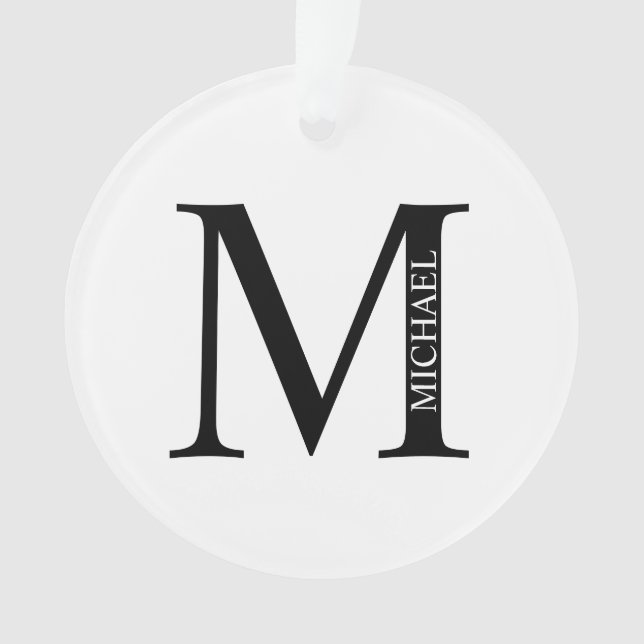 Personalized Monogram and Name Ornament (Front)