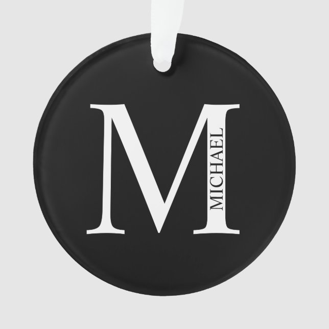 Personalized Monogram and Name Ornament (Front)