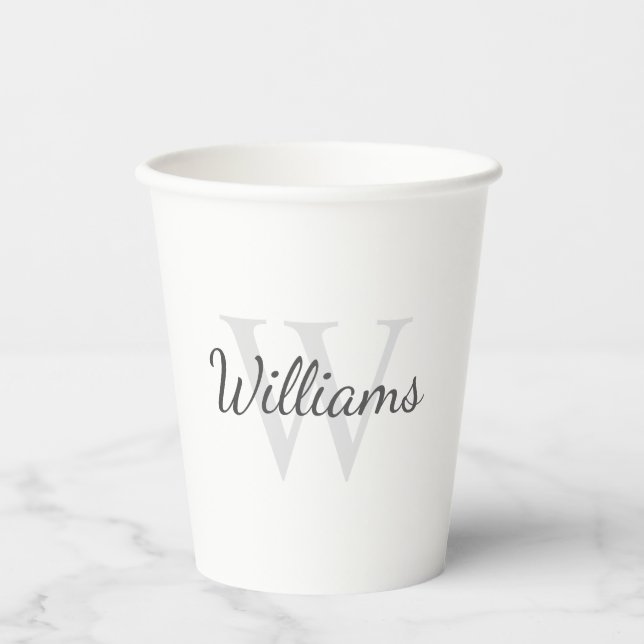 Personalized Monogram and Name Paper Cups (Front)