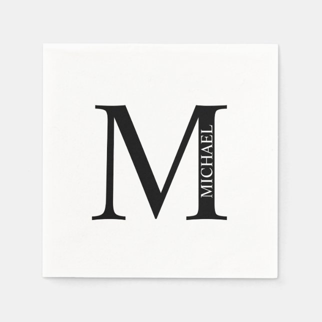 Personalized Monogram and Name Paper Napkins (Front)