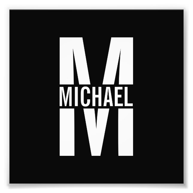 Personalized Monogram and Name Photo Print (Front)