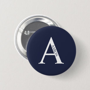 Personalized Monogram and Name Pinback Button