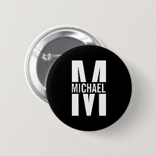 Personalized Monogram and Name Pinback Button