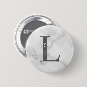 Personalized Monogram and Name Pinback Button
