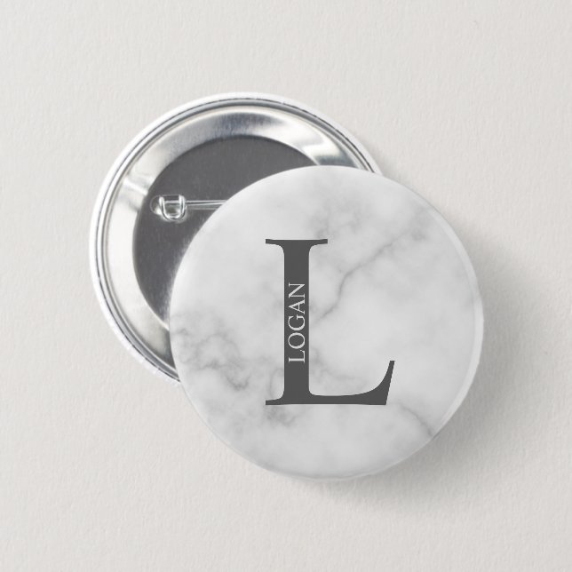 Personalized Monogram and Name Pinback Button (Front & Back)