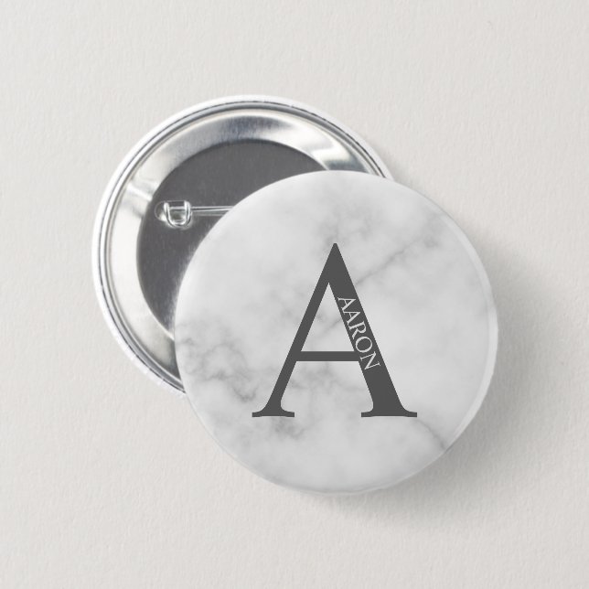 Personalized Monogram and Name Pinback Button (Front & Back)
