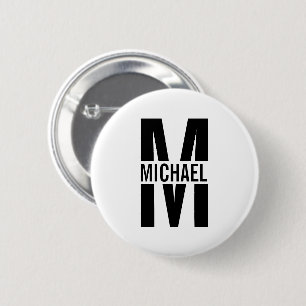 Personalized Monogram and Name Pinback Button