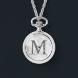 Personalized Monogram and Name Pocket Watch<br><div class="desc">Personalized Monogram and Name Gift features personalized monogram and name in classic serif font style. Perfect as father's day gifts for dad, gifts for groomsmen and for any special occasions. Please note: The marble details are simulated in the artwork. No actual marble will be used in the making of this...</div>