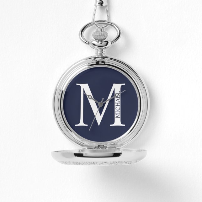 Personalized Monogram and Name Pocket Watch (Front)