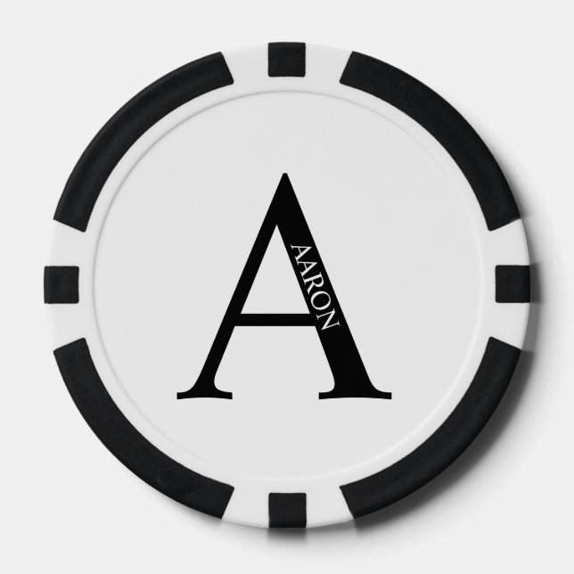 Personalized Monogram and Name Poker Chips (Front)