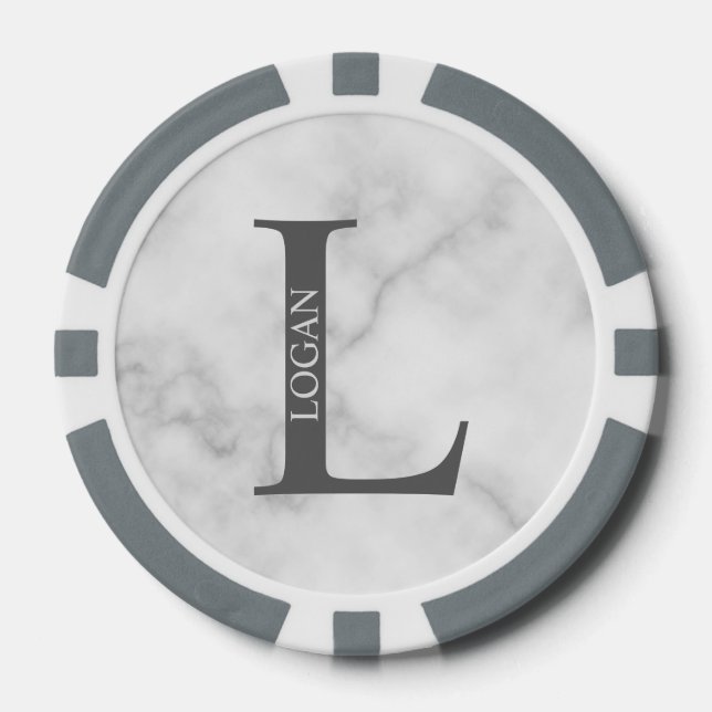Personalized Monogram and Name Poker Chips (Front)