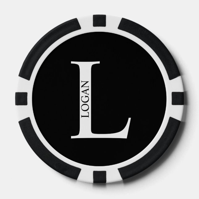 Personalized Monogram and Name Poker Chips (Front)