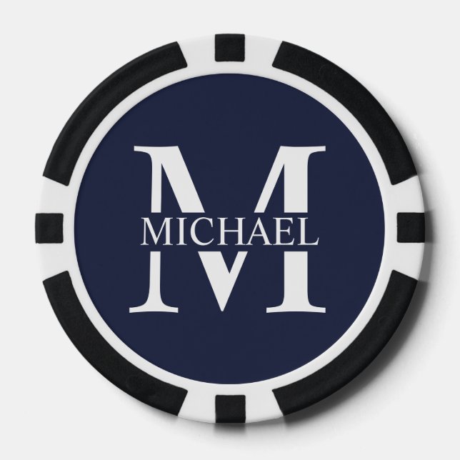 Personalized Monogram and Name Poker Chips (Front)