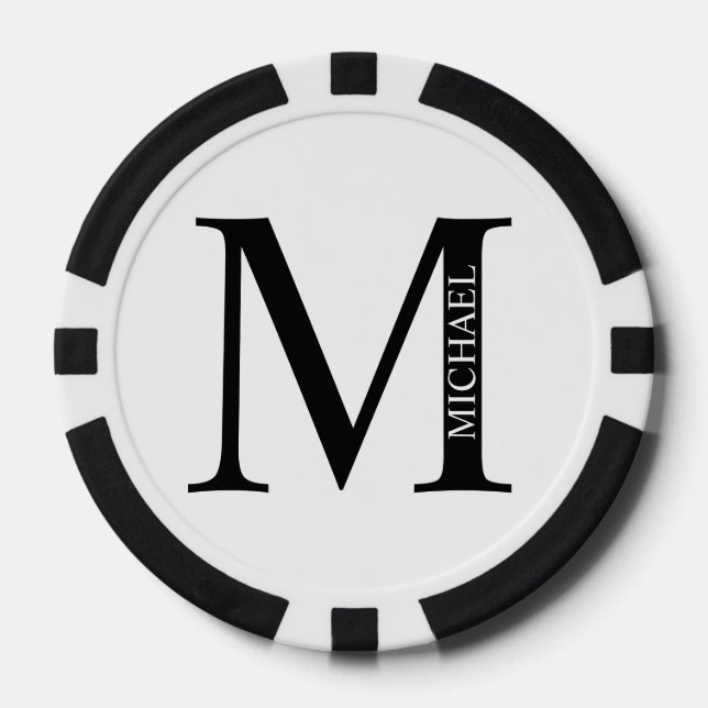 Personalized Monogram and Name Poker Chips (Front)