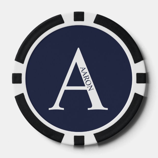 Personalized Monogram and Name Poker Chips (Front)