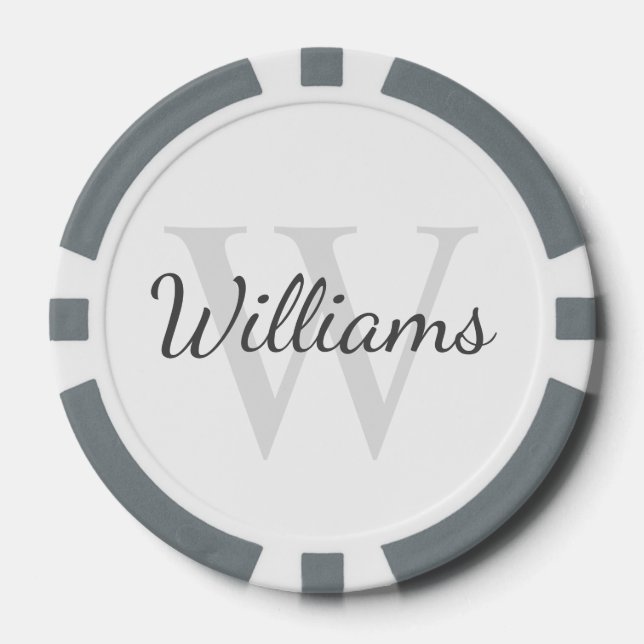 Personalized Monogram and Name Poker Chips (Front)