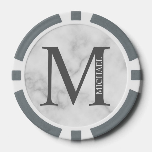 Personalized Monogram and Name Poker Chips (Front)