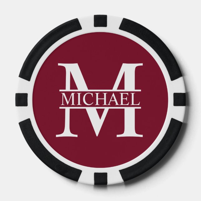 Personalized Monogram and Name Poker Chips (Front)