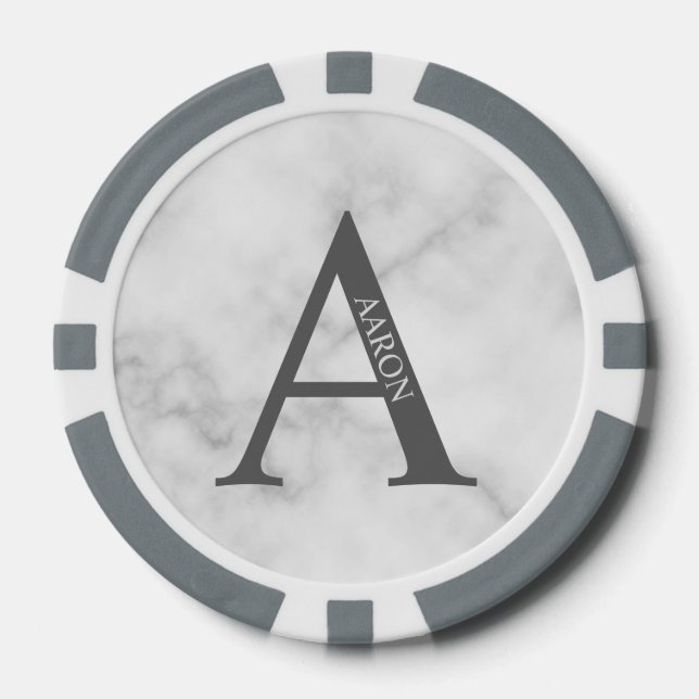 Personalized Monogram and Name Poker Chips (Front)