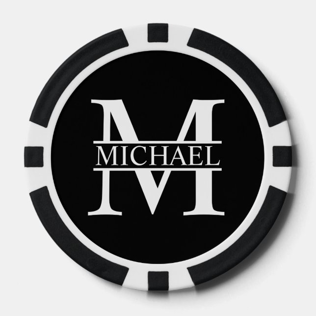 Personalized Monogram and Name Poker Chips (Front)
