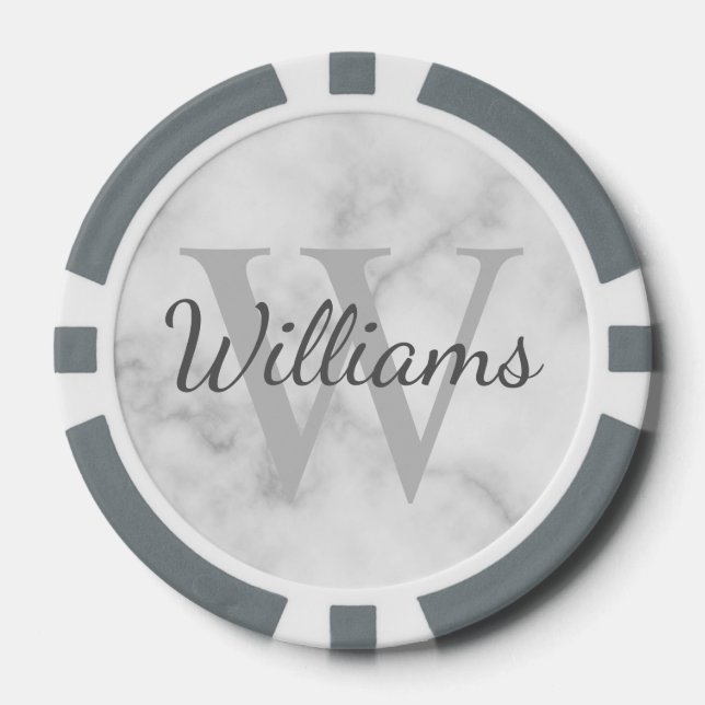 Personalized Monogram and Name Poker Chips (Front)
