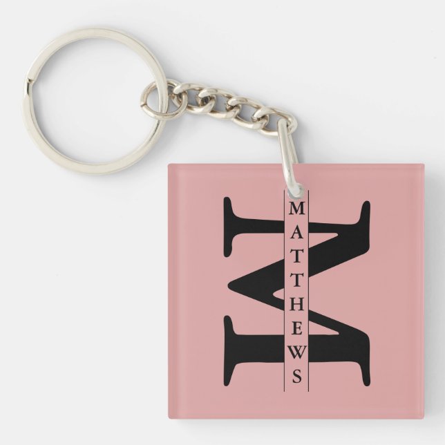 Personalized Monogram and Name Poker Keychain (Front)