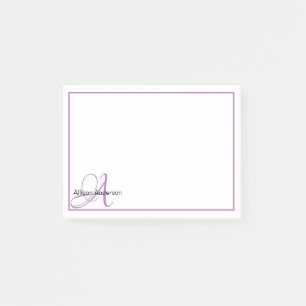 Personalized Monogram and name  Post-it Notes
