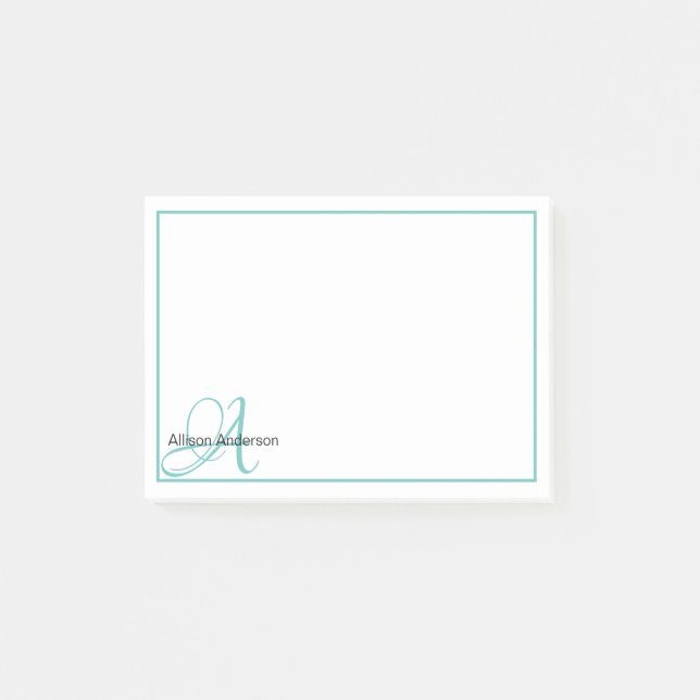 Personalized Monogram and name  Post-it Notes (Front)