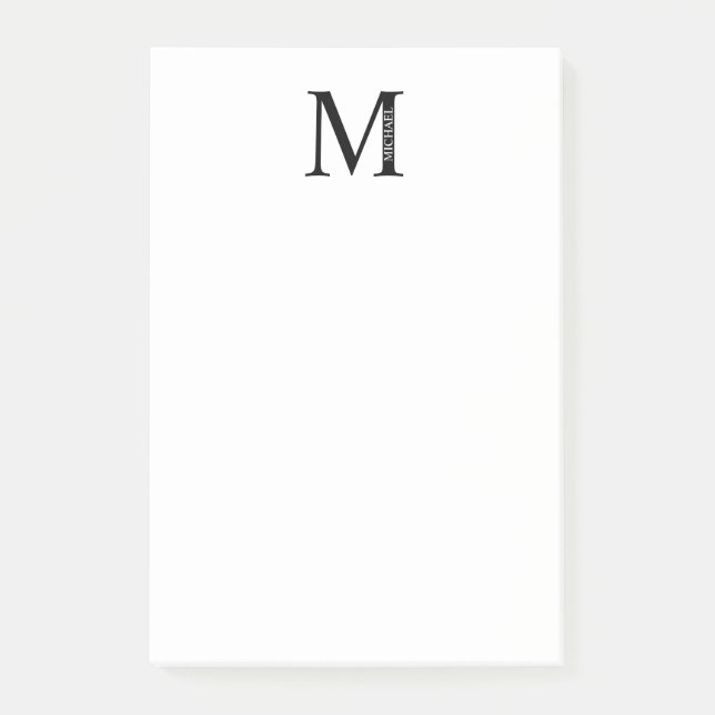 Personalized Monogram and Name Post-it Notes (Front)