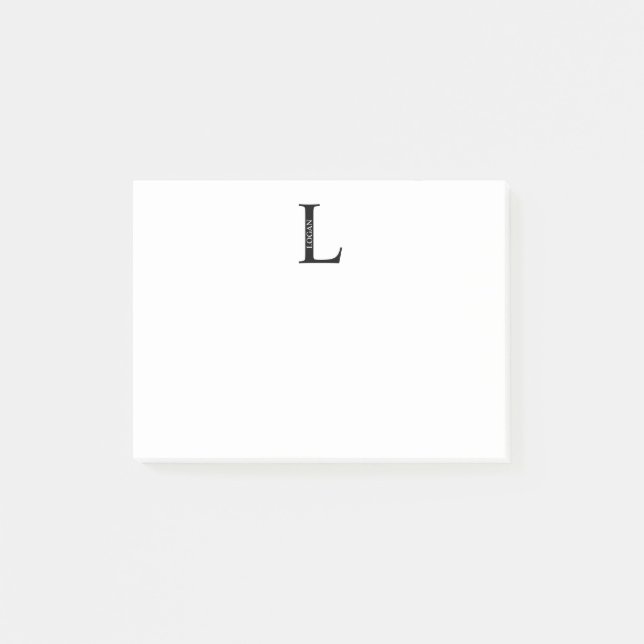 Personalized Monogram and Name Post-it Notes (Front)
