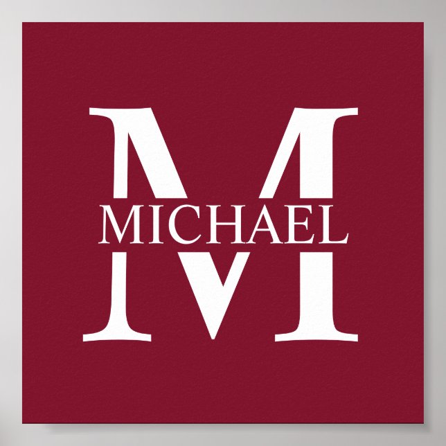 Personalized Monogram and Name Poster (Front)