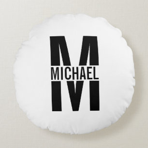 Personalized Monogram and Name Round Pillow