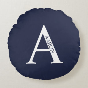 Personalized Monogram and Name Round Pillow