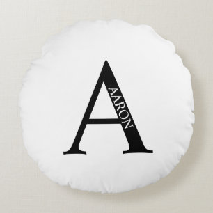 Personalized Monogram and Name Round Pillow