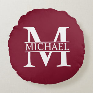 Personalized Monogram and Name Round Pillow