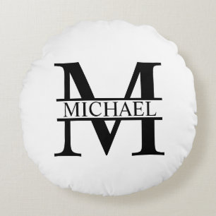 Personalized Monogram and Name Round Pillow
