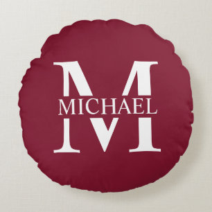 Personalized Monogram and Name Round Pillow