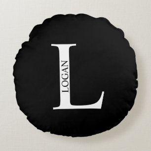 Personalized Monogram and Name Round Pillow