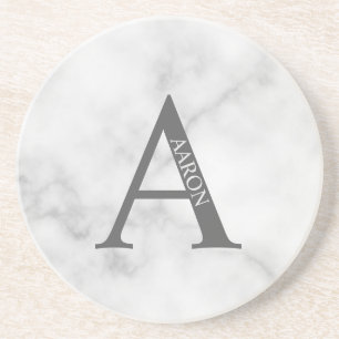 Personalized Monogram and Name Sandstone Coaster