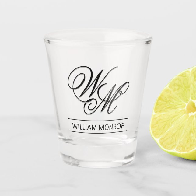 Personalized Monogram and Name Shot Glass (Front)