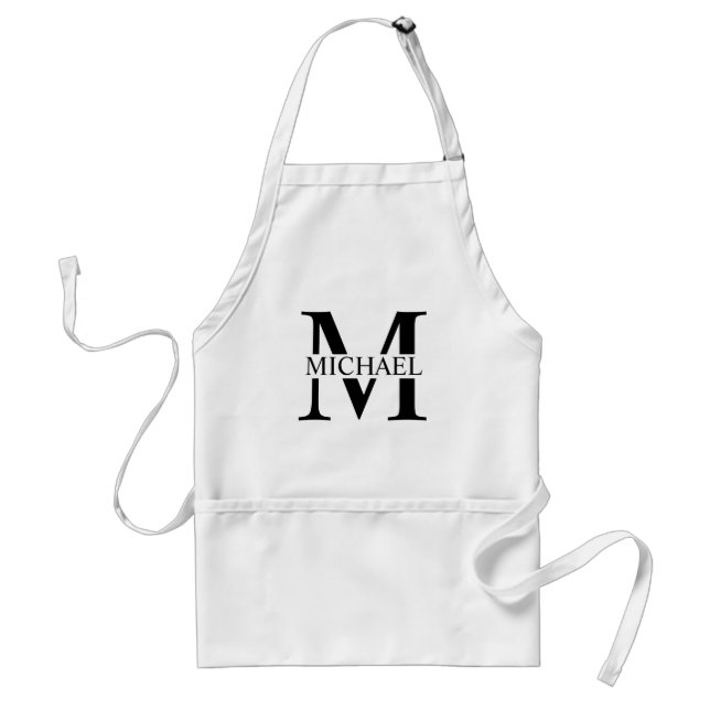 Personalized Monogram and Name Standard Apron (Front)