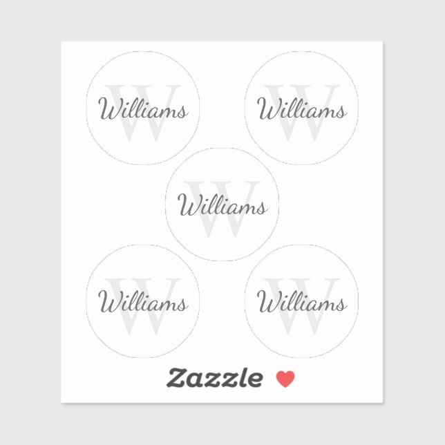 Personalized Monogram and Name Sticker (Sheet)
