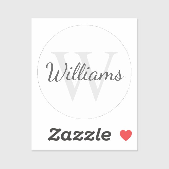 Personalized Monogram and Name Sticker (Sheet)