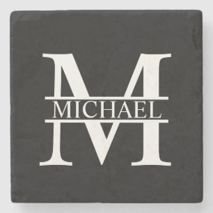 Personalized Monogram and Name Stone Coaster