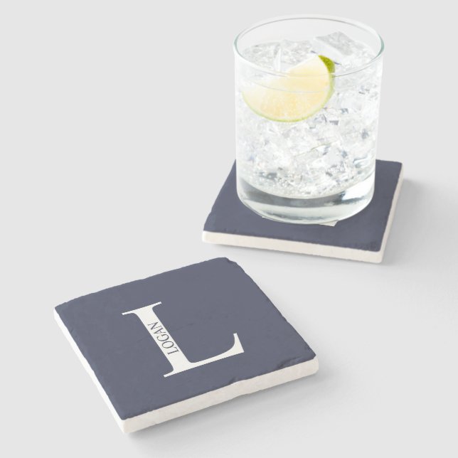 Personalized Monogram and Name Stone Coaster (Side)